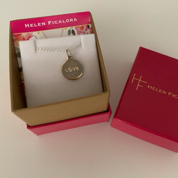 Helen Ficalora Sterling Silver LOVE Disc Necklace - Picture 3 of 10